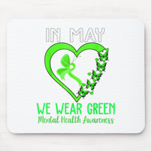 Tapis De Souris Coeur En Mai Nous Portons Le Ruban Vert Santé Ment