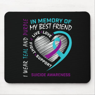 Tapis De Souris Cœur en mémoire de la sensibilisation au suicide d