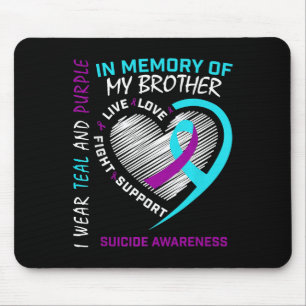 Tapis De Souris Coeur En Mémoire De Mon Frère Sensibilisation Au S