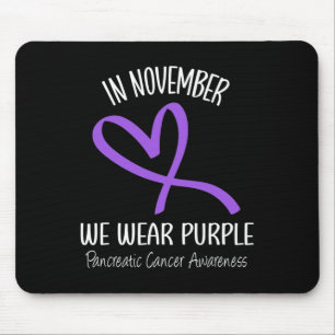 Tapis De Souris Coeur En Novembre Nous Portons Le Cancer Pancréati