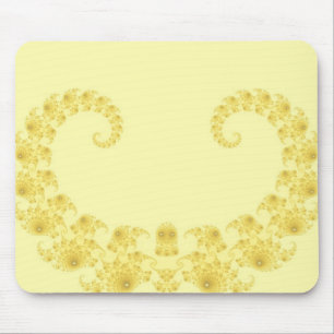 Tapis de souris coeur en or jaune