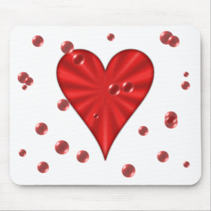 Tapis De Souris Coeur et bulles (blancs)