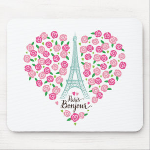 Tapis De Souris Coeur floral de Paris Bonjour  