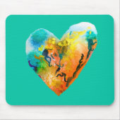 Tapis De Souris Cœur graffiti art aquarelle (Devant)