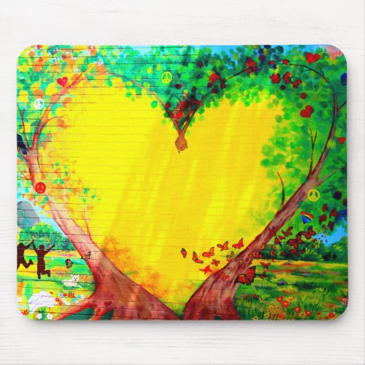 tapis de souris cœur jaune (Devant)