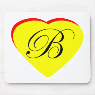 Tapis De Souris Coeur jaune rouge B Faire-part de mariage Le MUSÉE