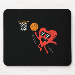 Tapis De Souris Coeur Jouer Basketball Cute Valentines Jour Sport