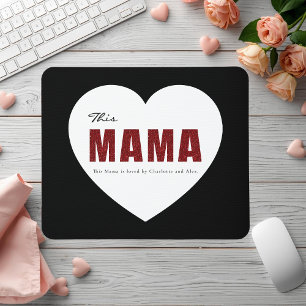 Tapis de souris cœur maman personnalisé moderne