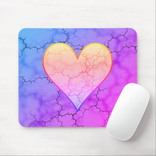 Tapis De Souris Coeur marbré arc-en-ciel