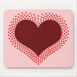 Tapis De Souris Coeur métallique Mousepad, Rouge