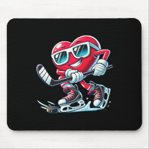 Tapis De Souris Coeur Mignon Jouant au Hockey sur Glace Saint-Vale