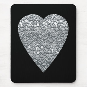 Tapis De Souris Coeur. Modèle gris gris-clair et mi imprimé