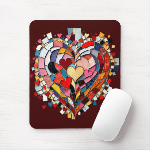Tapis De Souris Cœur Mosaïque d'Amour