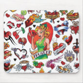 Tapis De Souris Coeur Mousepad de tatouage (Devant)