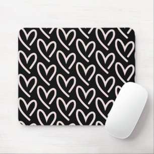 Tapis De Souris Coeur noir et rose