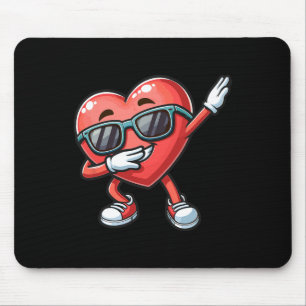 Tapis De Souris Cœur qui fait dabber Funny La Saint-Valentin Dab D
