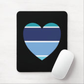 Tapis De Souris Coeur rayé bleu (Avec souris)