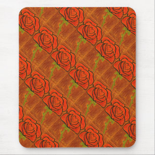 Tapis De Souris "Coeur Rose #6" Motif carrelé Floral Mousepad