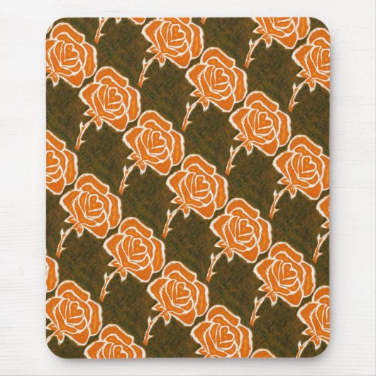 Tapis De Souris "Coeur Rose #8" Motif en carreaux Floral Mousepad (Devant)