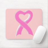 Tapis De Souris Coeur rose de ruban (Avec souris)