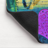 Tapis De Souris Coeur rose et Cheval jaune (Coin)