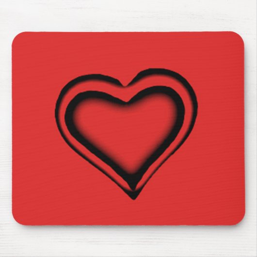 Tapis De Souris Coeur rouge (Devant)