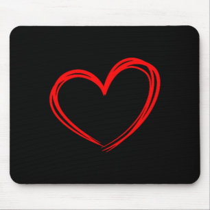 Tapis De Souris Cœur Rouge Amour Cool Cœur Graphique Saint Valenti