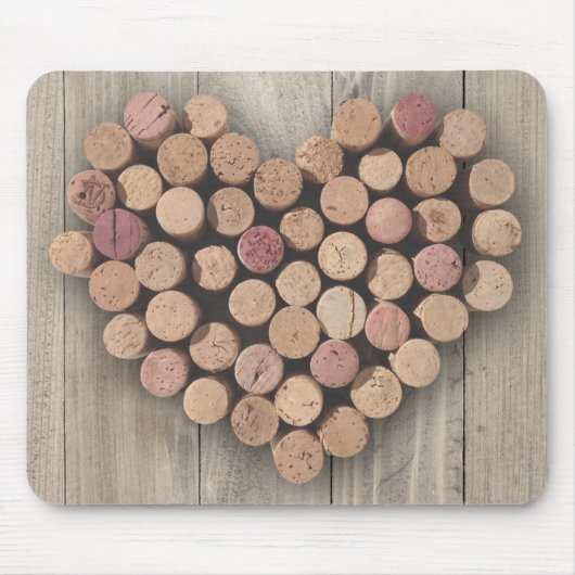 Tapis De Souris Coeur rustique Mousepad de liège de vin (Devant)