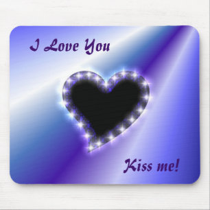 Tapis De Souris Coeur sur arc-en-ciel violet