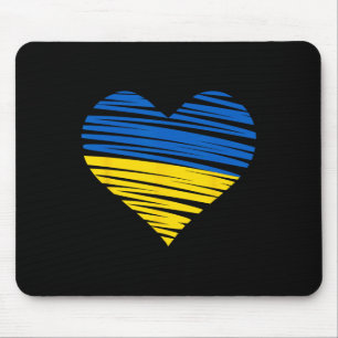 Tapis De Souris Cœur ukrainien Drapeau Couleurs Bleu Jaune Ukraine