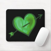 Tapis De Souris Coeur vert avec la flèche (Avec souris)