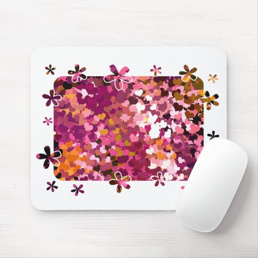 TAPIS DE SOURIS CŒURS (Avec souris)