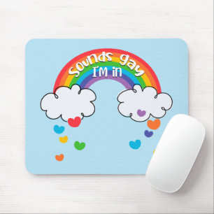 Tapis De Souris Coeurs Arc-en-ciel colorés Sons Gay Je suis dans