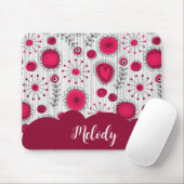 Tapis De Souris Coeurs blancs blancs blancs blancs Whimsical fleur (Avec souris)