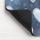 Tapis De Souris Coeurs bleu Denim (Coin)