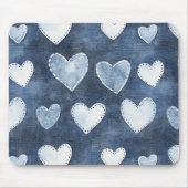 Tapis De Souris Coeurs bleu Denim (Devant)