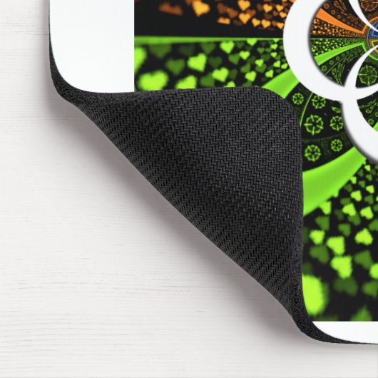 Tapis De Souris Coeurs bleu vert jaune Iridescente (Coin)