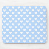 Tapis De Souris Coeurs Bleus Et Blancs Doux Pastel (Devant)