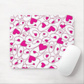 Tapis De Souris Coeurs bouclés rose et blanc (Avec souris)