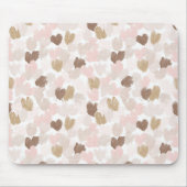 Tapis De Souris Cœurs Bruns Crème Rose (Devant)