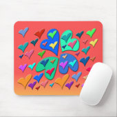 Tapis De Souris Coeurs colorés (Avec souris)
