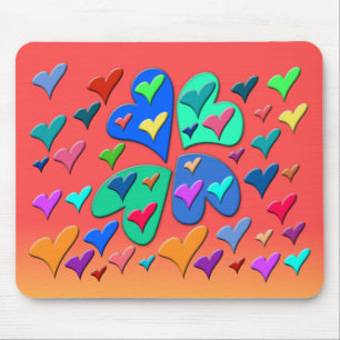 Tapis De Souris Coeurs colorés