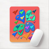 Tapis De Souris Coeurs colorés (Avec souris)