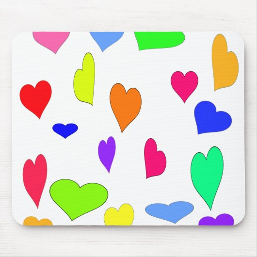 Tapis De Souris Coeurs colorés Mousepad (Devant)