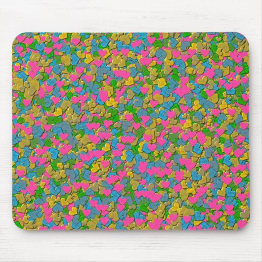 Tapis De Souris Coeurs Confetti (Devant)