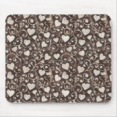 Tapis De Souris Cœurs Crème Marron (Devant)