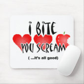 Tapis De Souris Coeurs, cris perçants et Apple mordu Mousepad (Avec souris)