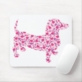 Tapis De Souris Coeurs Dachshund (Avec souris)