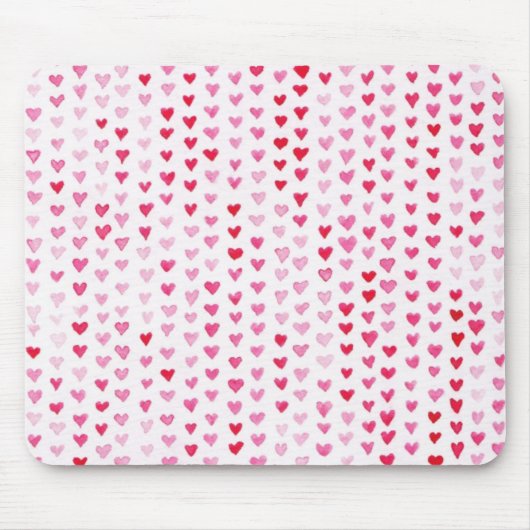 Tapis De Souris Coeurs d'aquarelle (Devant)