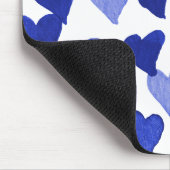 Tapis De Souris Coeurs d'aquarelle de la Saint-Valentin - bleu (Coin)
